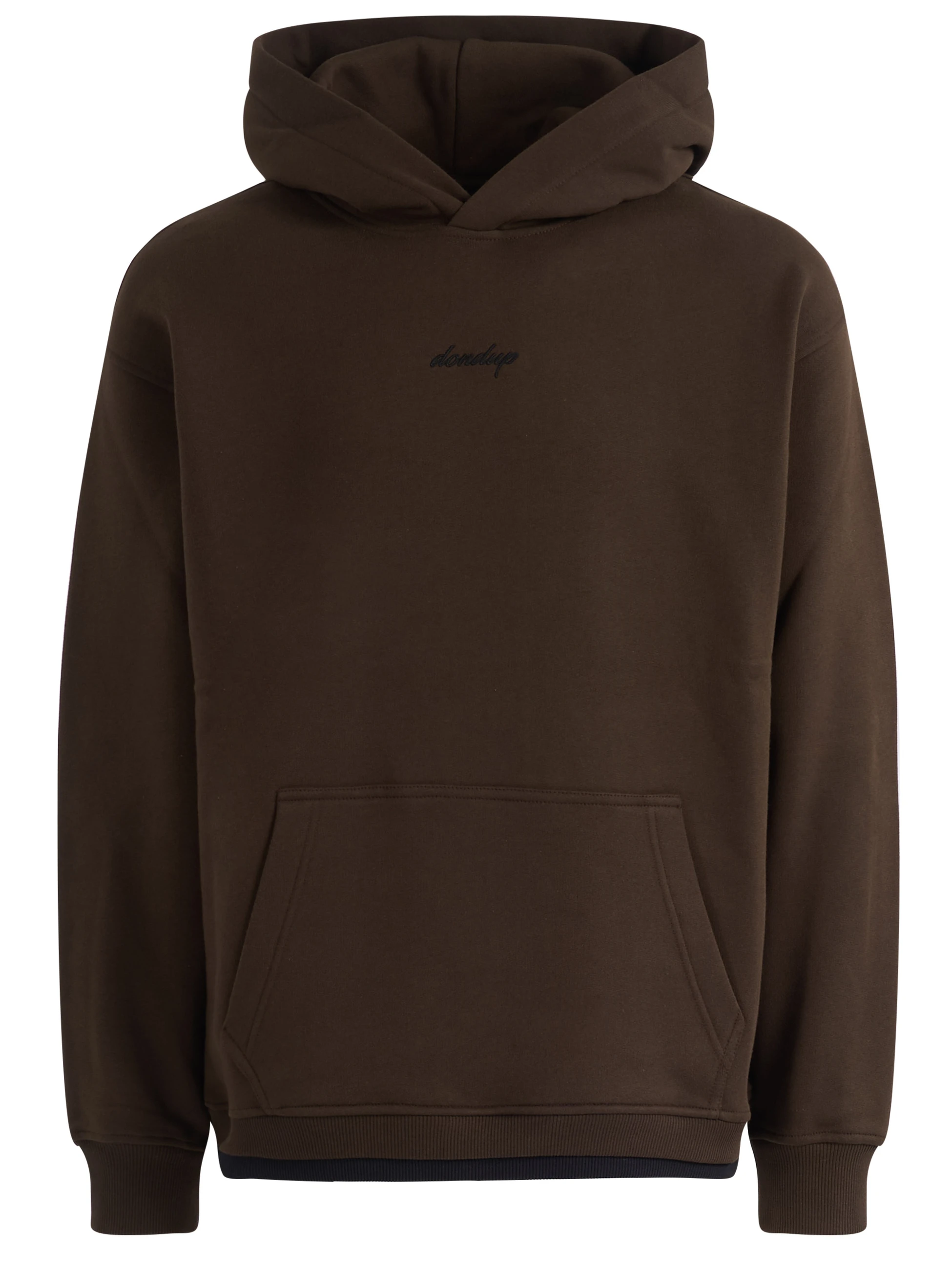 Felpa Dondup in cotone marrone con cappuccio e logo nero