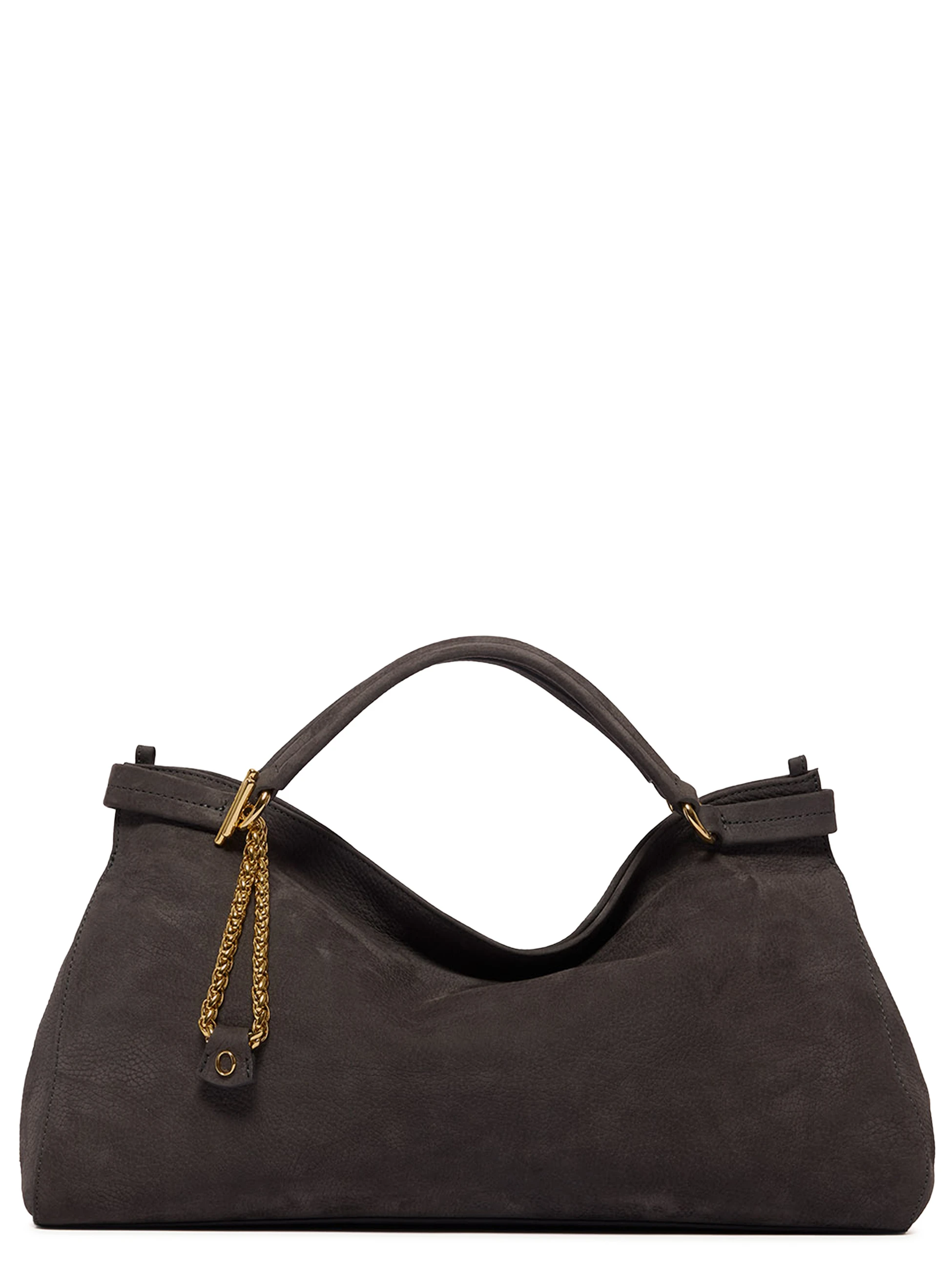 Borsa Orciani Virgo Nabucco Midi in pelle color carbone