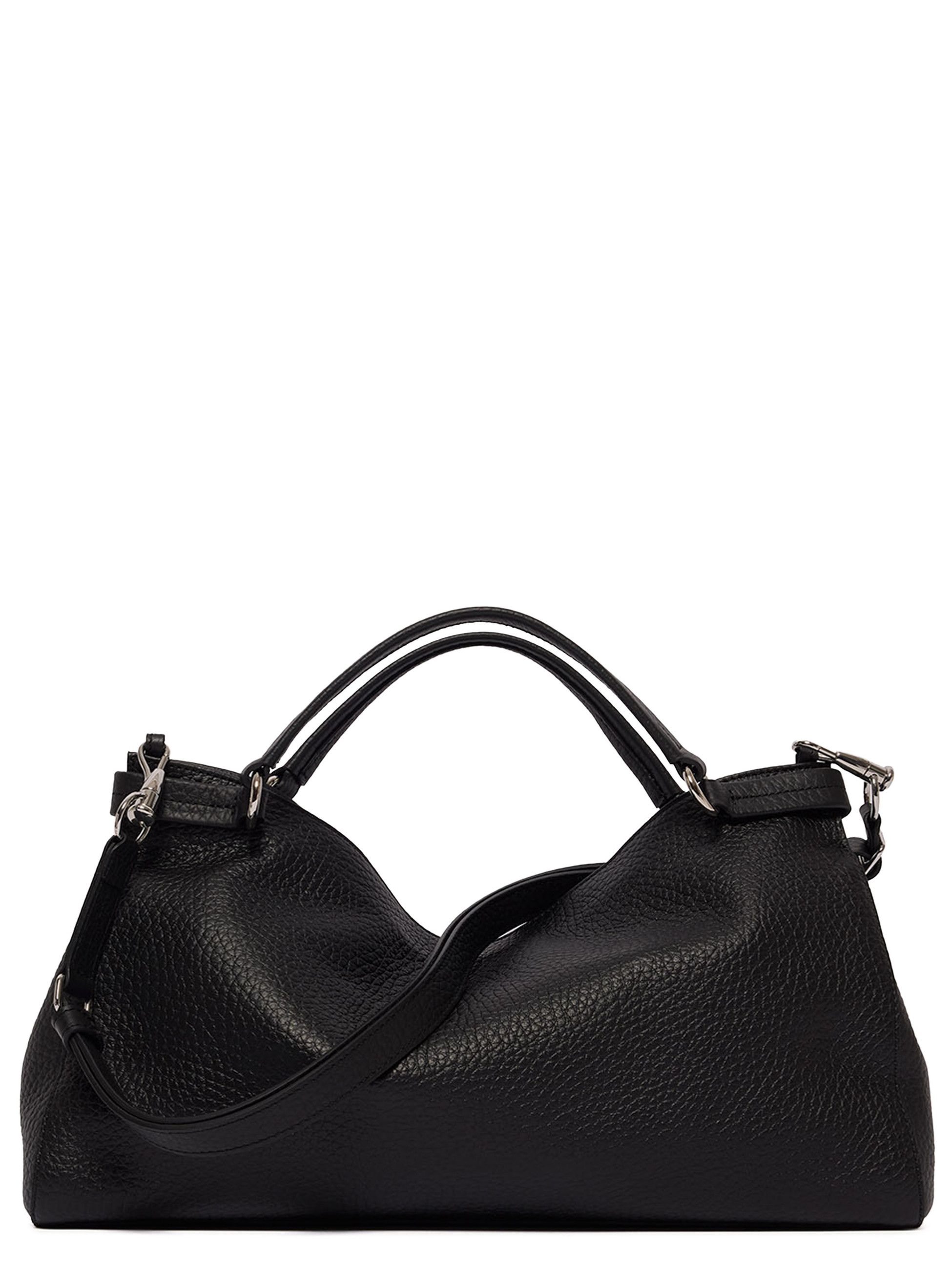 Orciani Virgo Soft Midi Bag in Black Leather | H-Brands