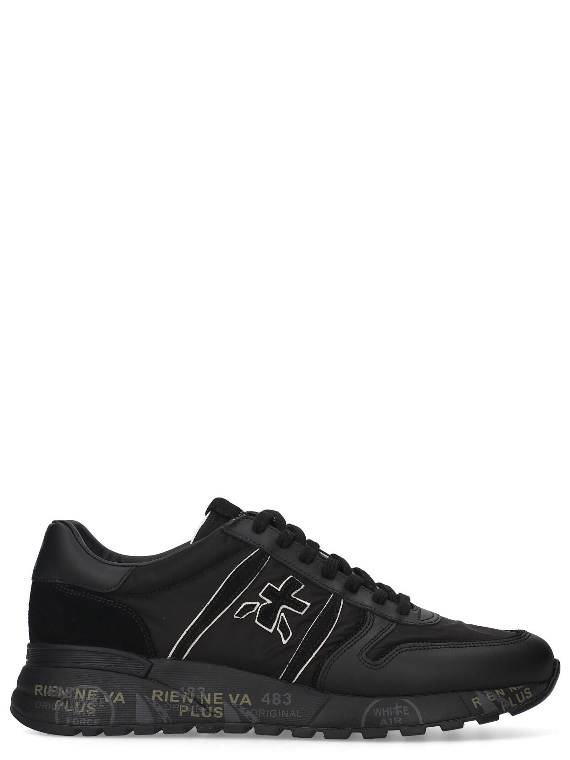 Sneakers Premiata Lander 8655 in pelle e tessuto nero