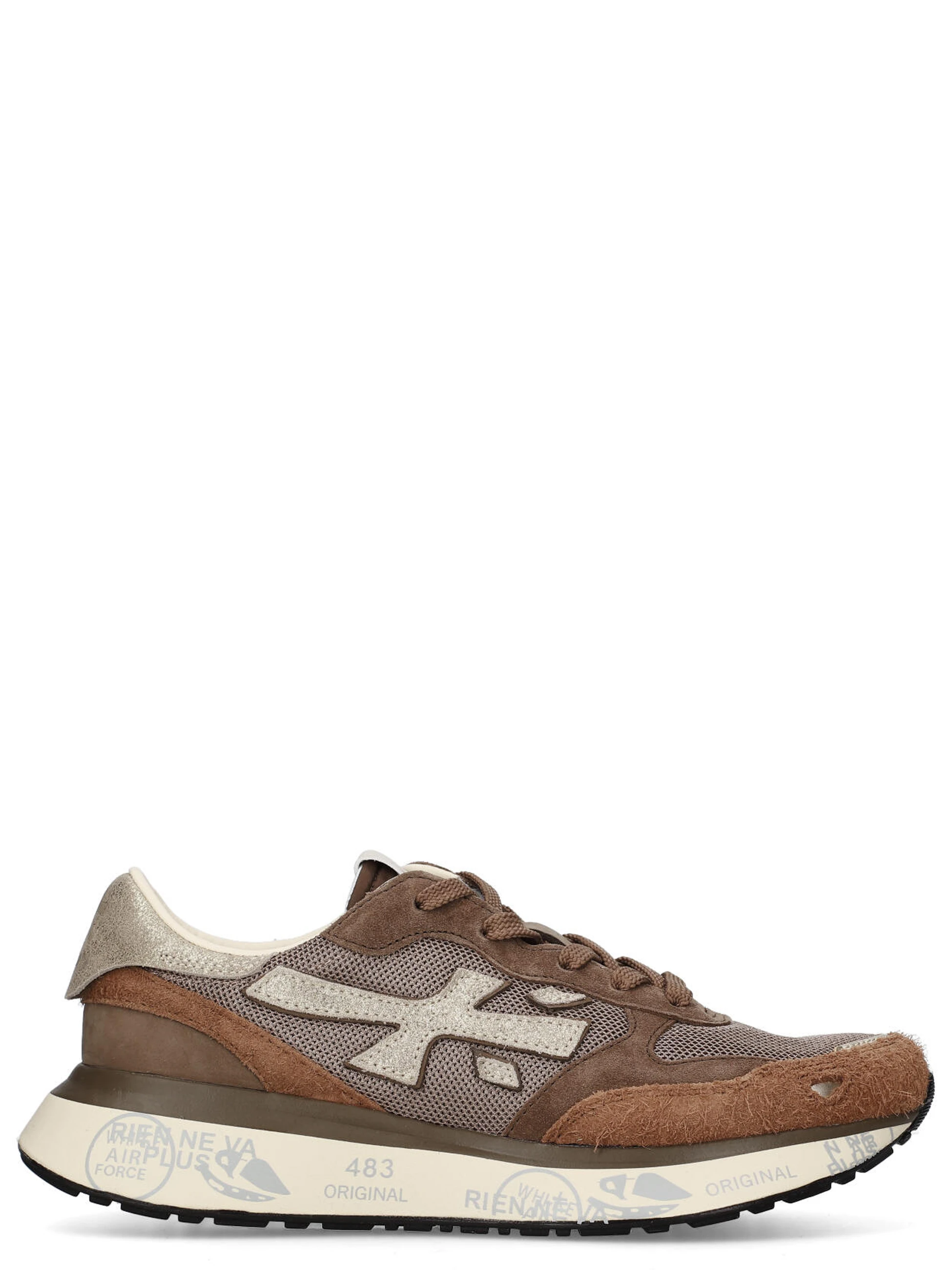 Sneakers Premiata Lauryn 8549 in suede e mesh marrone