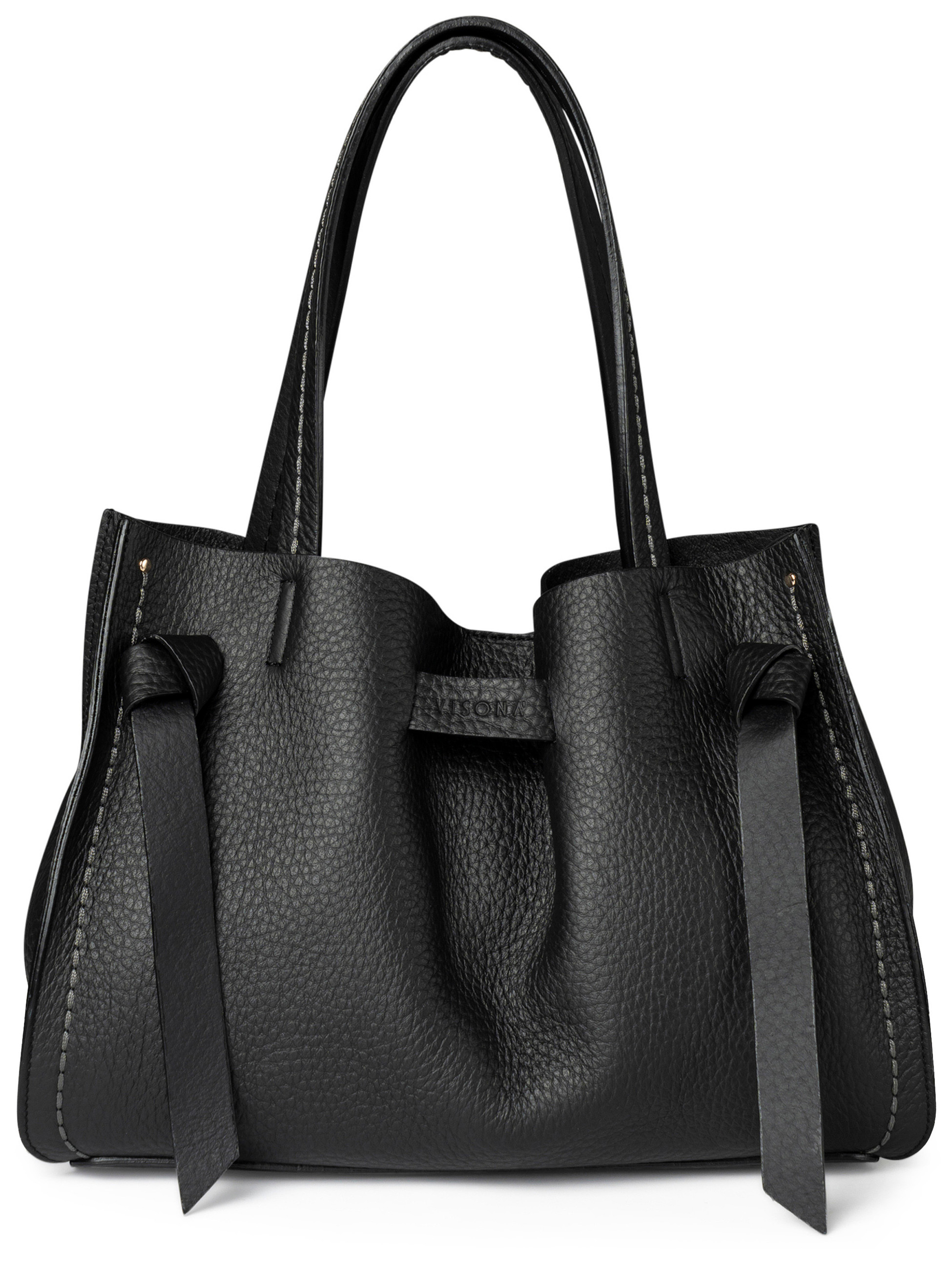 OgurayaYamamoto Borsa a spalla Visonà Vittoria in pelle nera | H-Brands