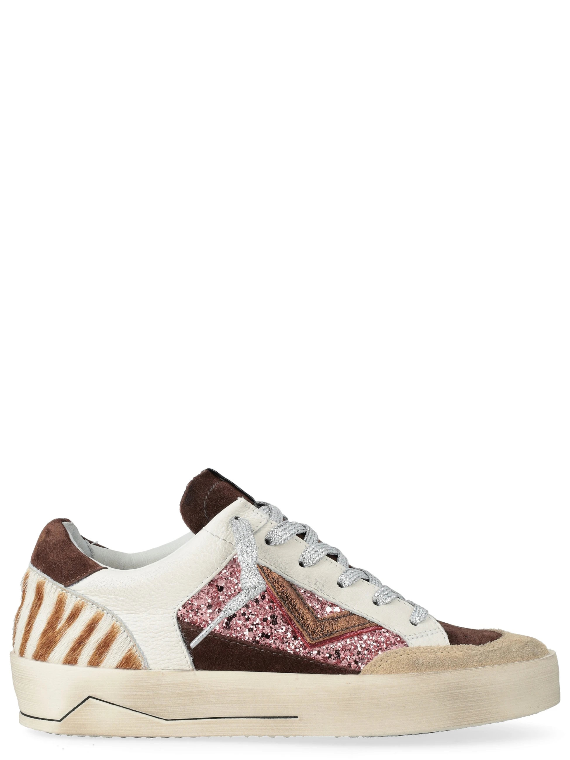 Sneakers 4B12 Kyle D6014 in pelle bianca e marrone