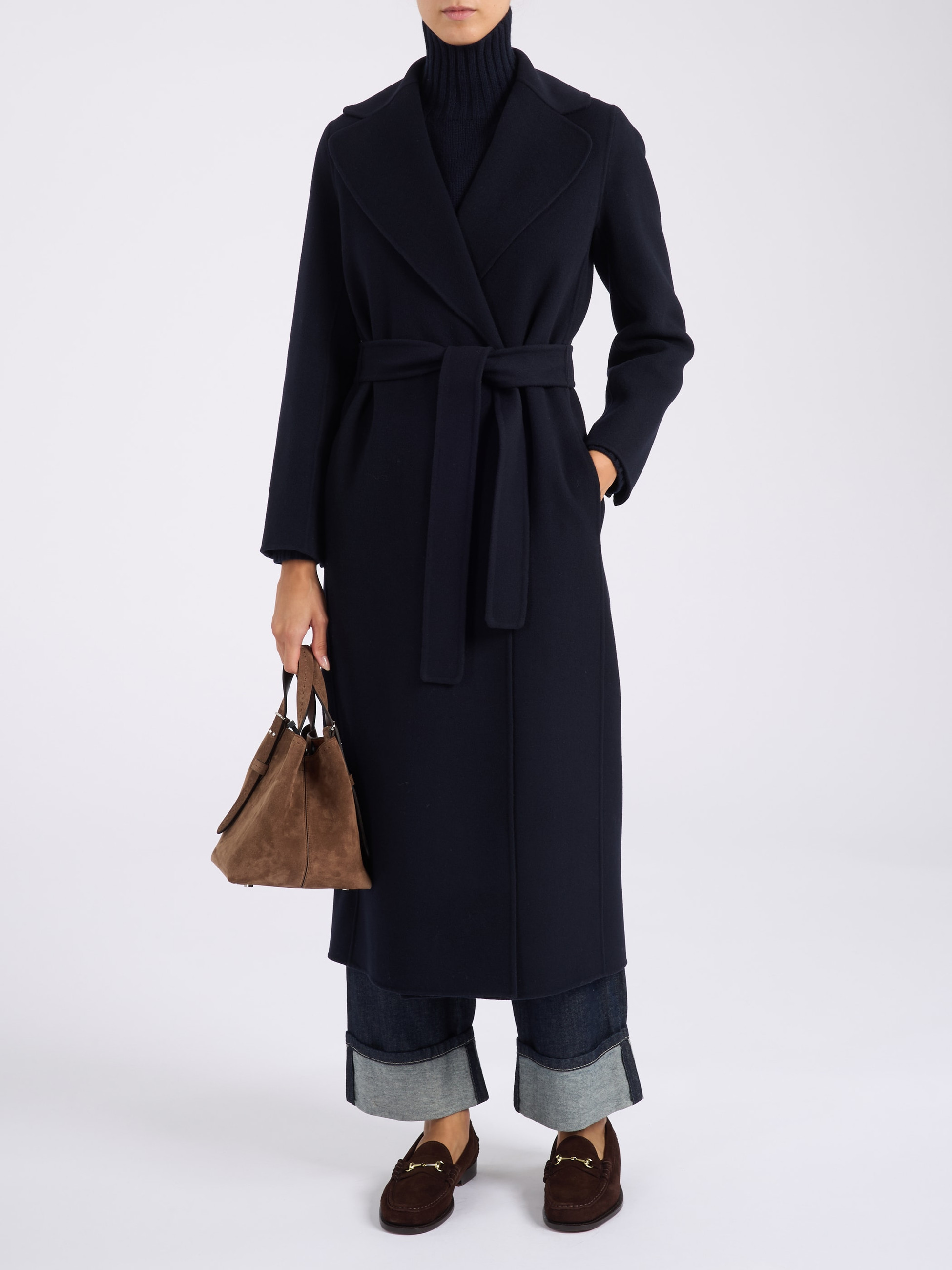 S Max Mara Coat in Midnight Blue Wool | H-Brands