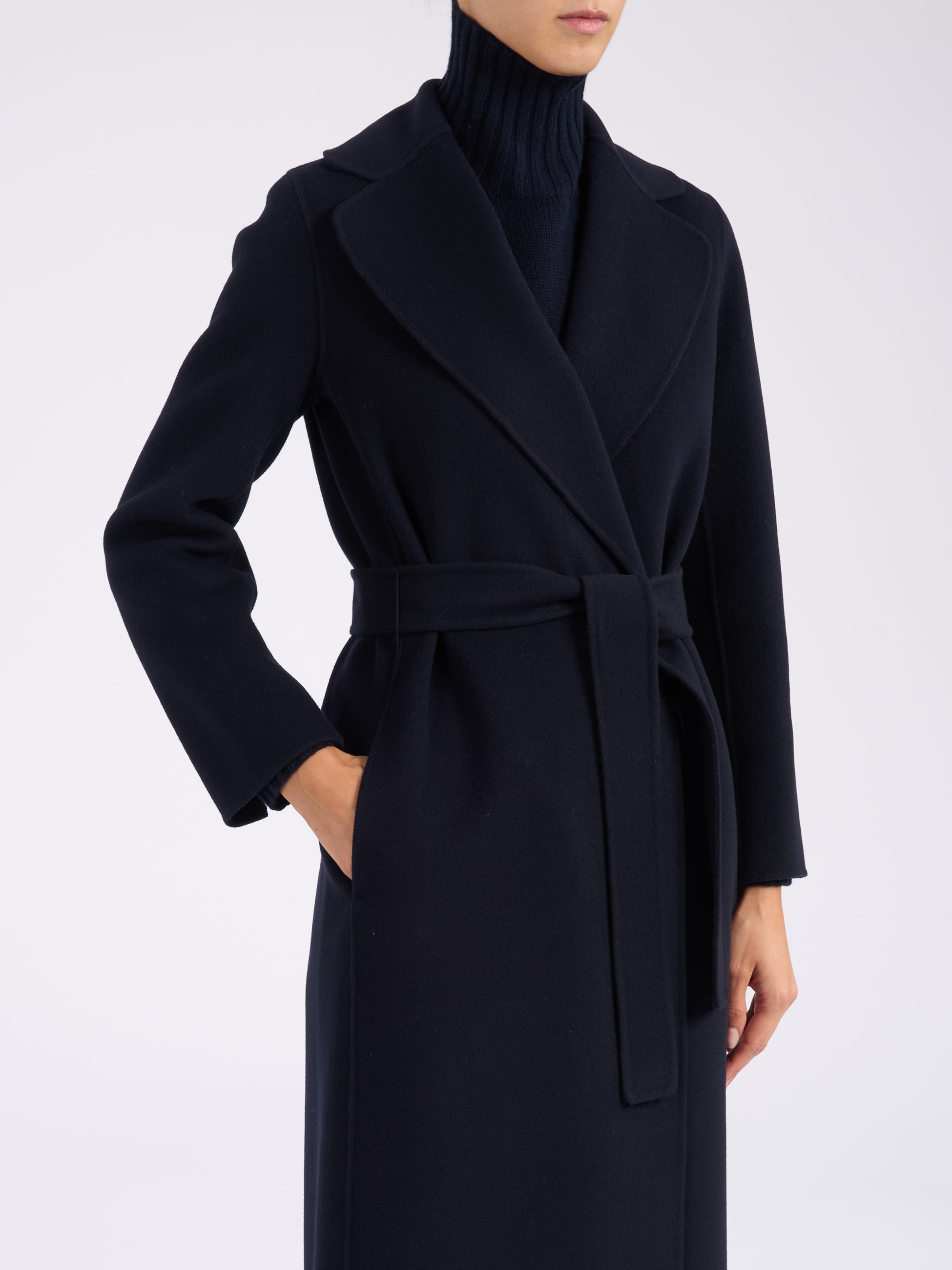 S Max Mara Coat in Midnight Blue Wool | H-Brands