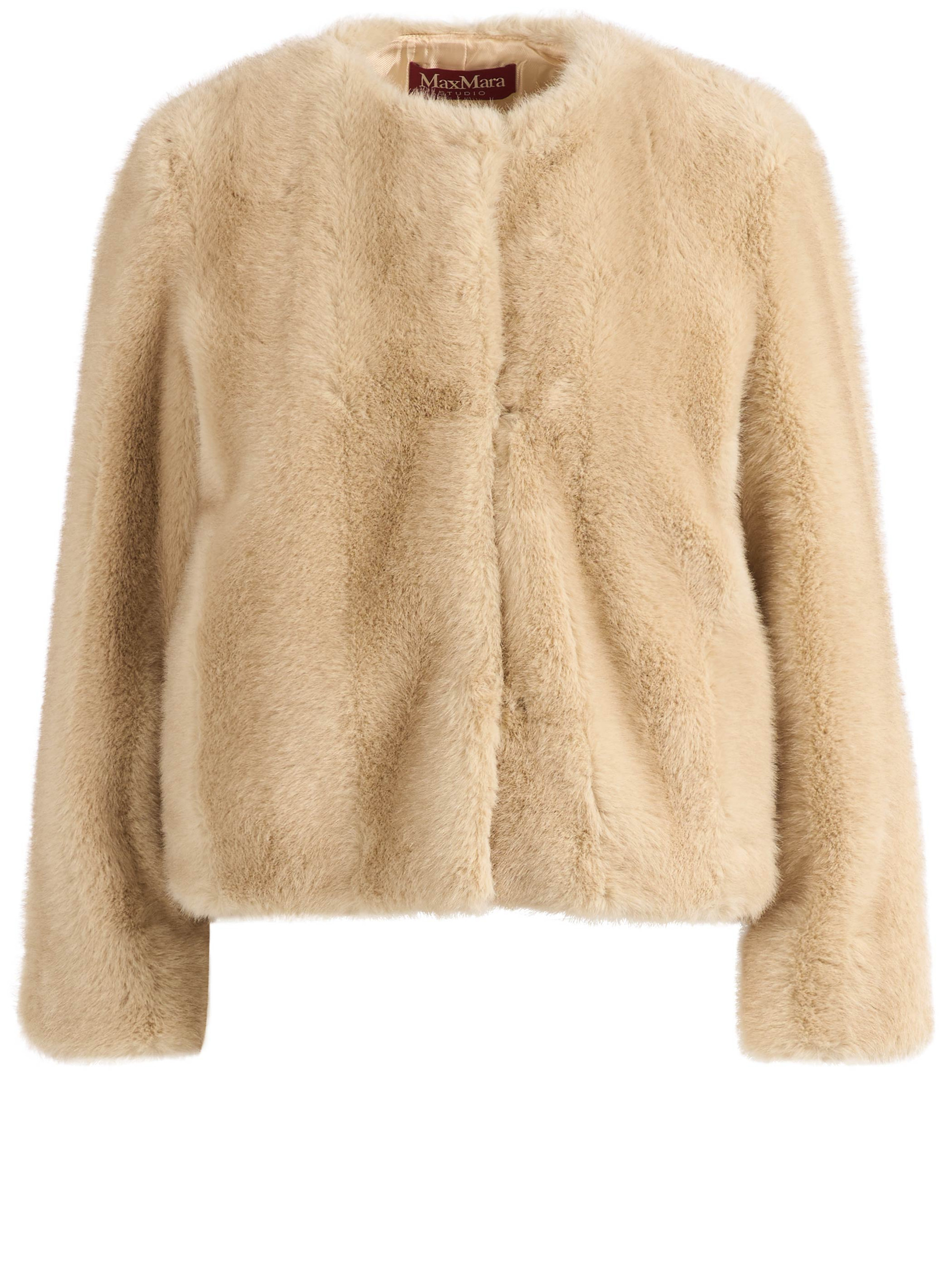 Max Mara Studio , Mstpalchi cream-colored faux fur jacket | H-Brands