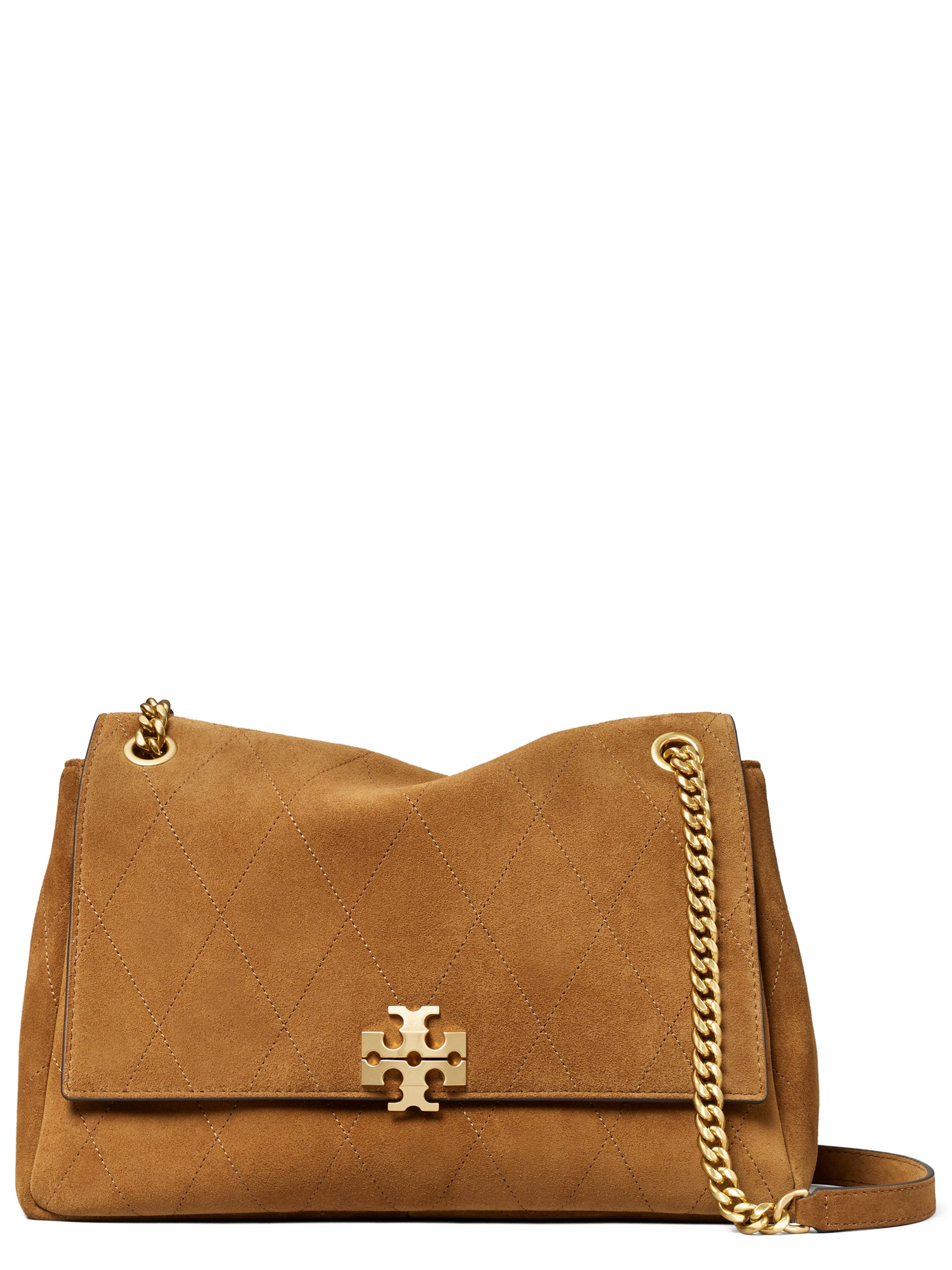  Borsa Tory Burch Charlie Quilted in suede marrone