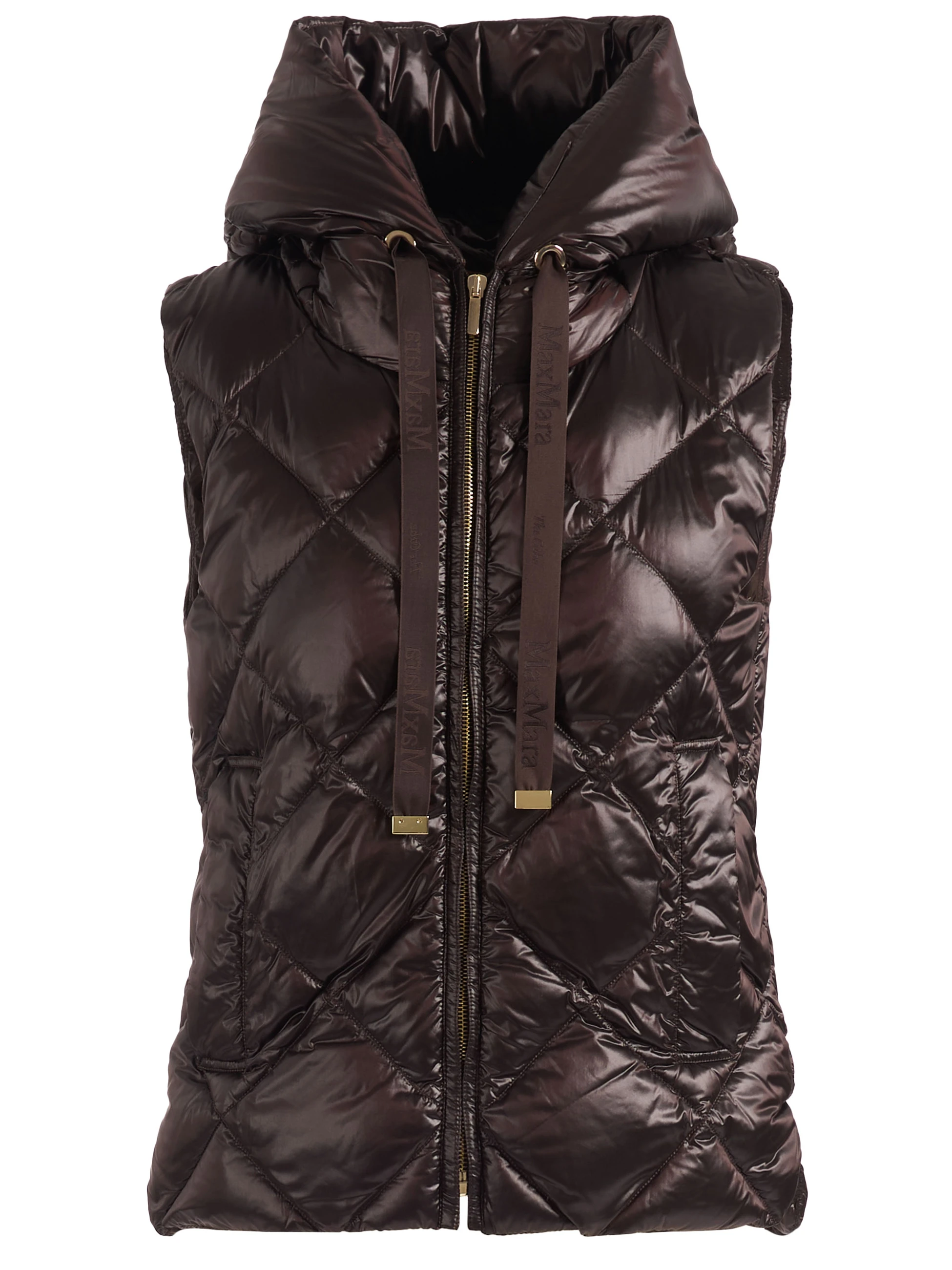 Gilet Max Mara The Cube Mtctropico in tela antigoccia marrone