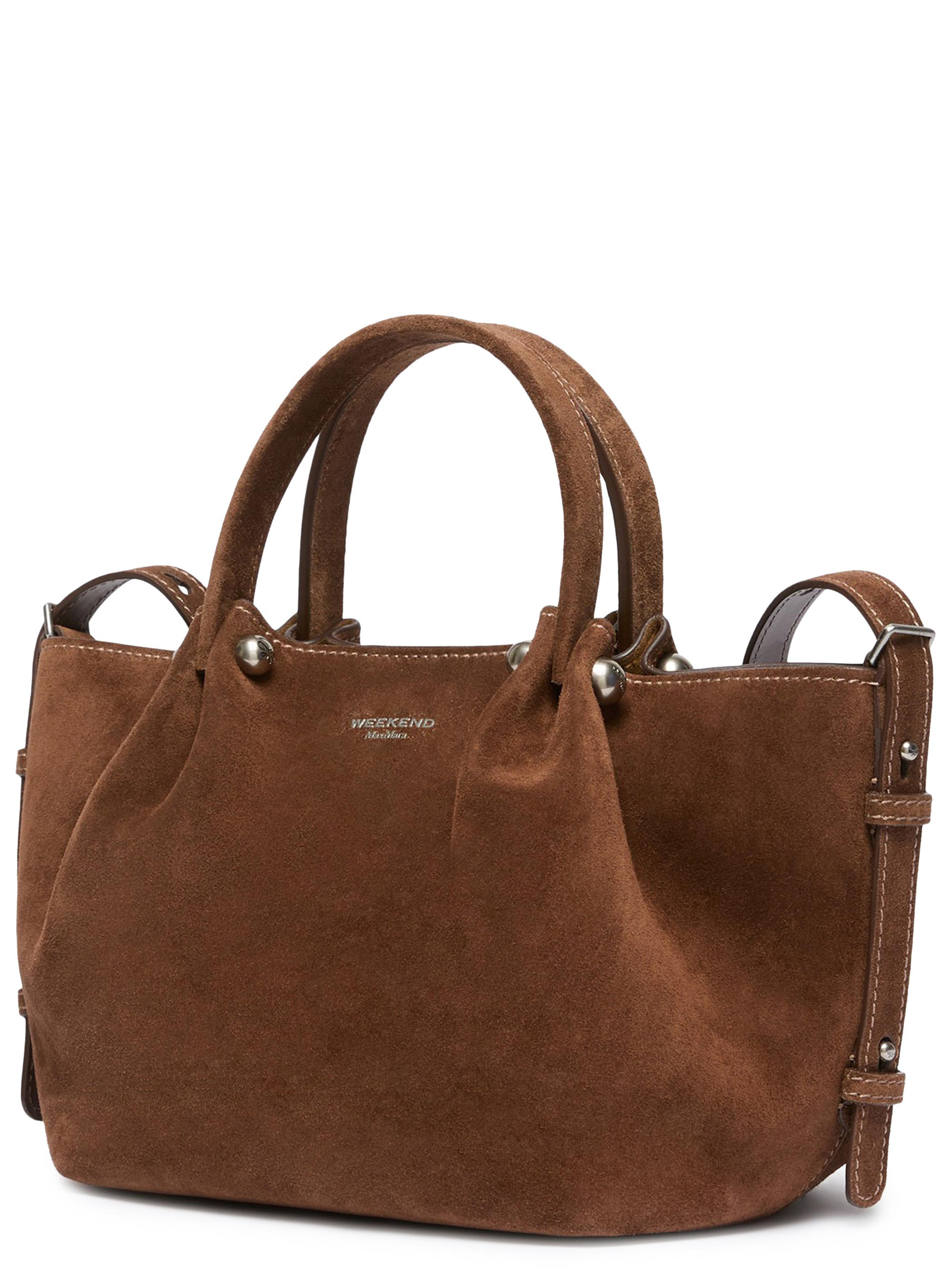 Tote Bag Weekend Max Mara Wkario Piccola in suede cioccolato | H