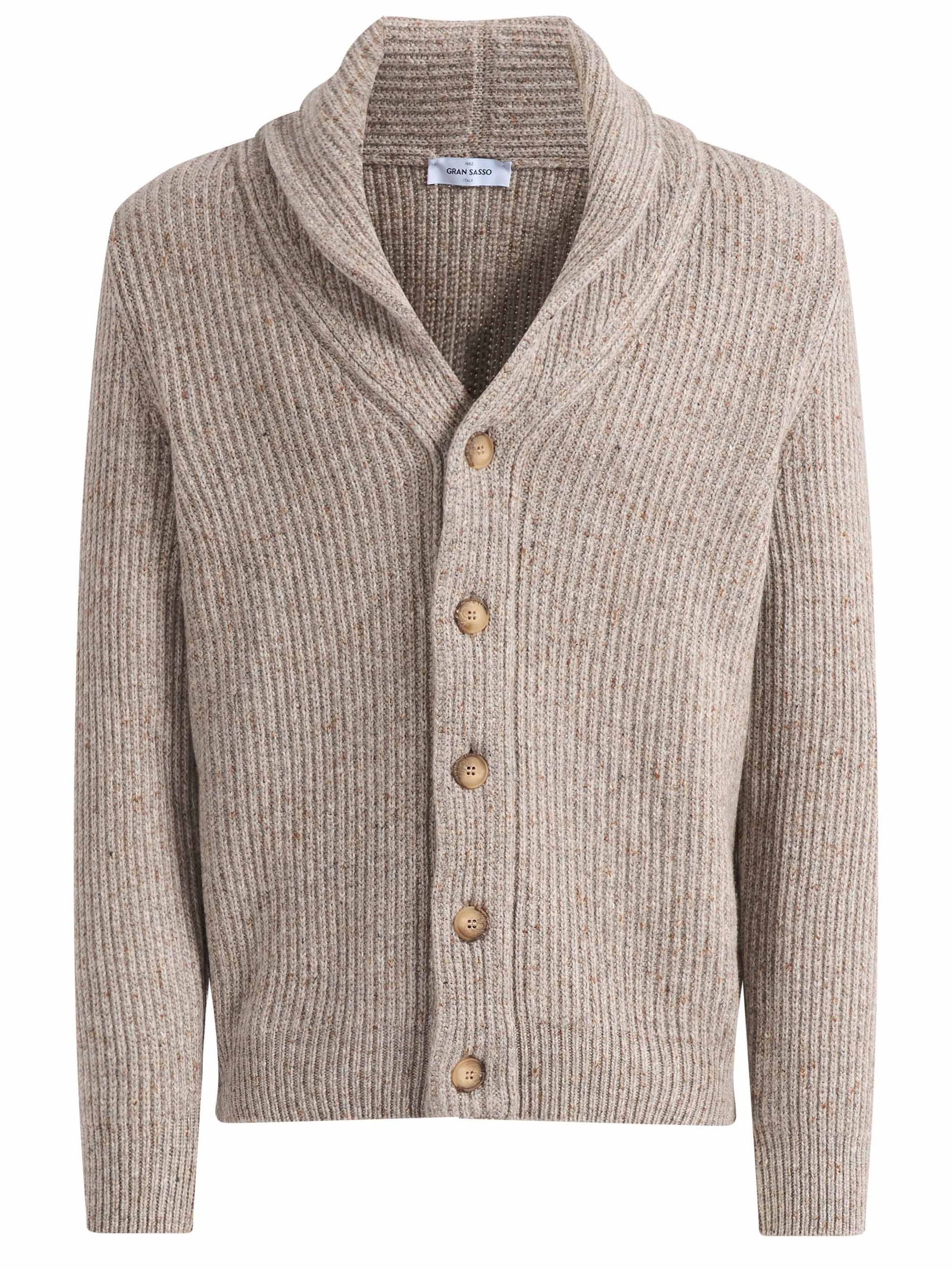 Cardigan Gran Sasso in misto lana beige