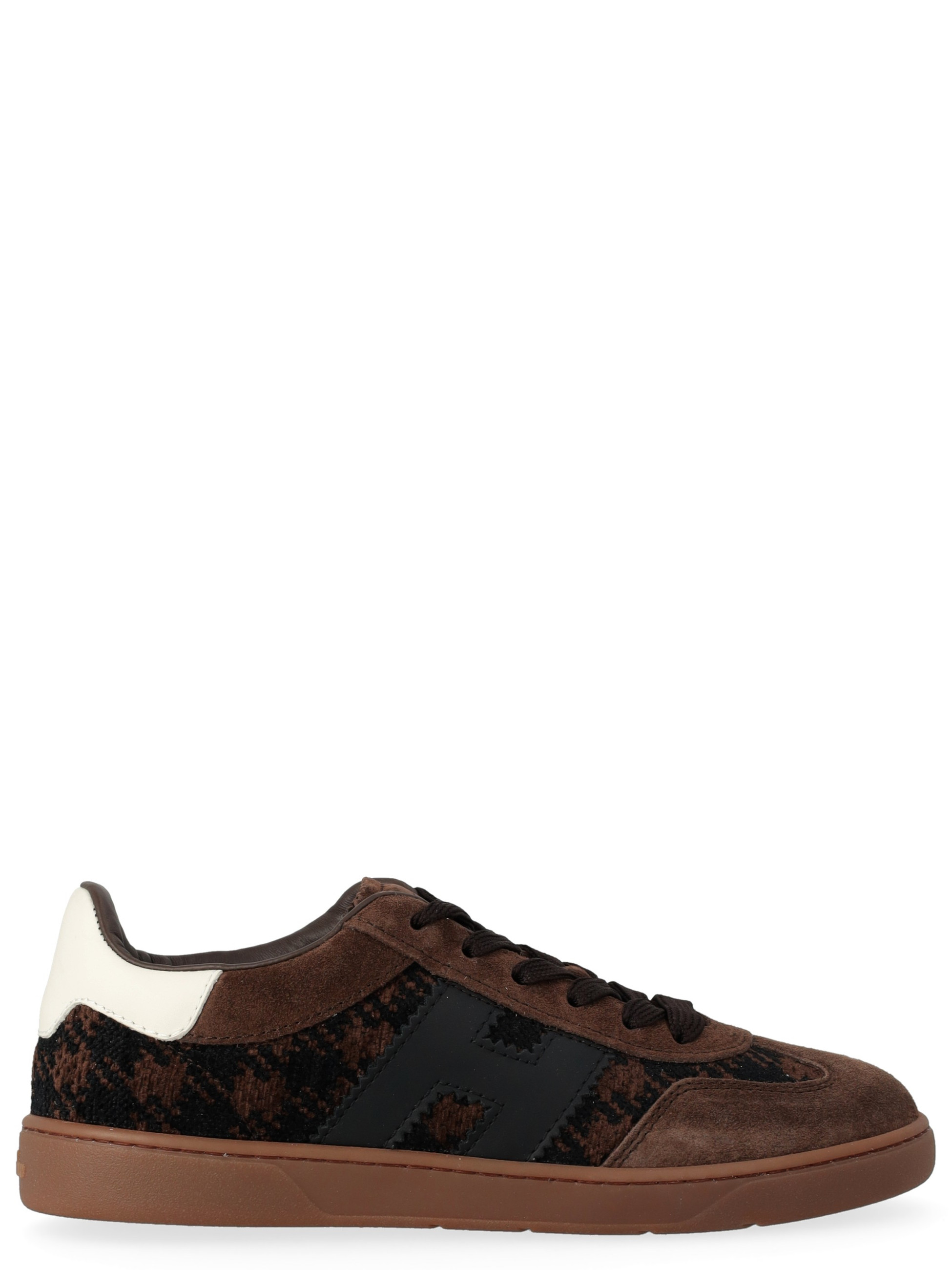 Sneaker Hogan Cool in tessuto pied de poule marrone