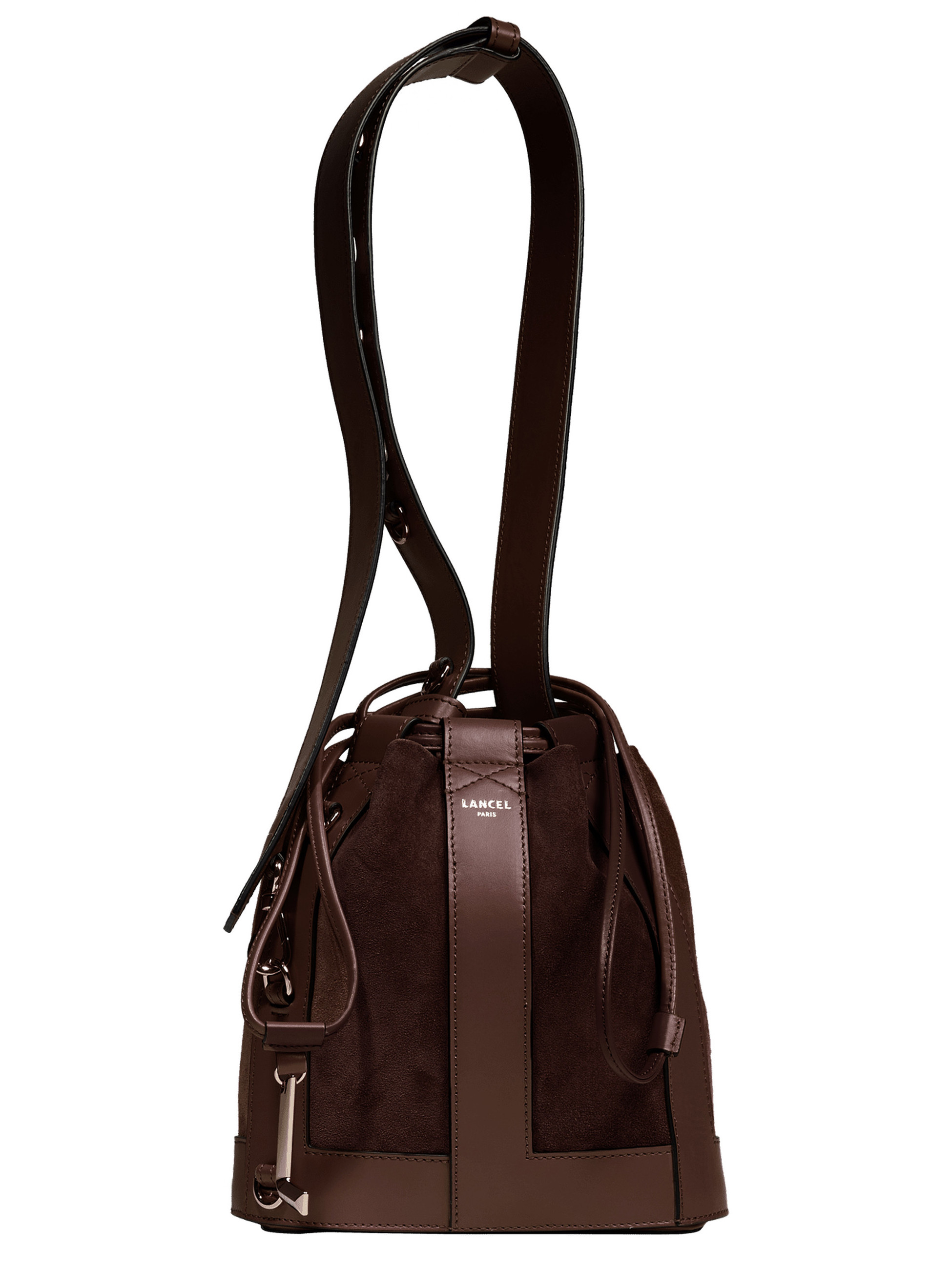 Borsa Lancel Elles Mini in pelle marrone Coconut 