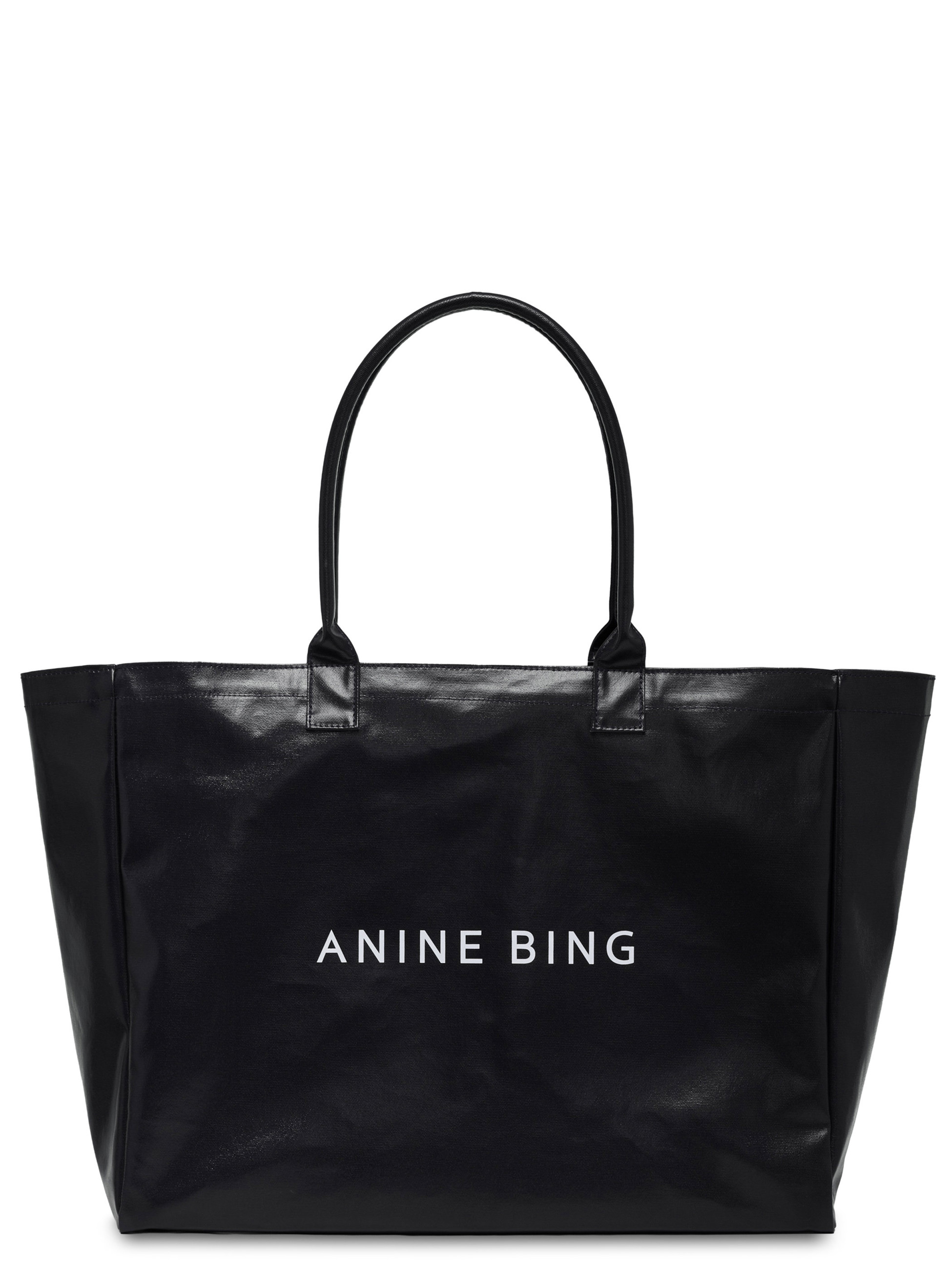 Borsa Tote Anine Bing Leo in canvas nero