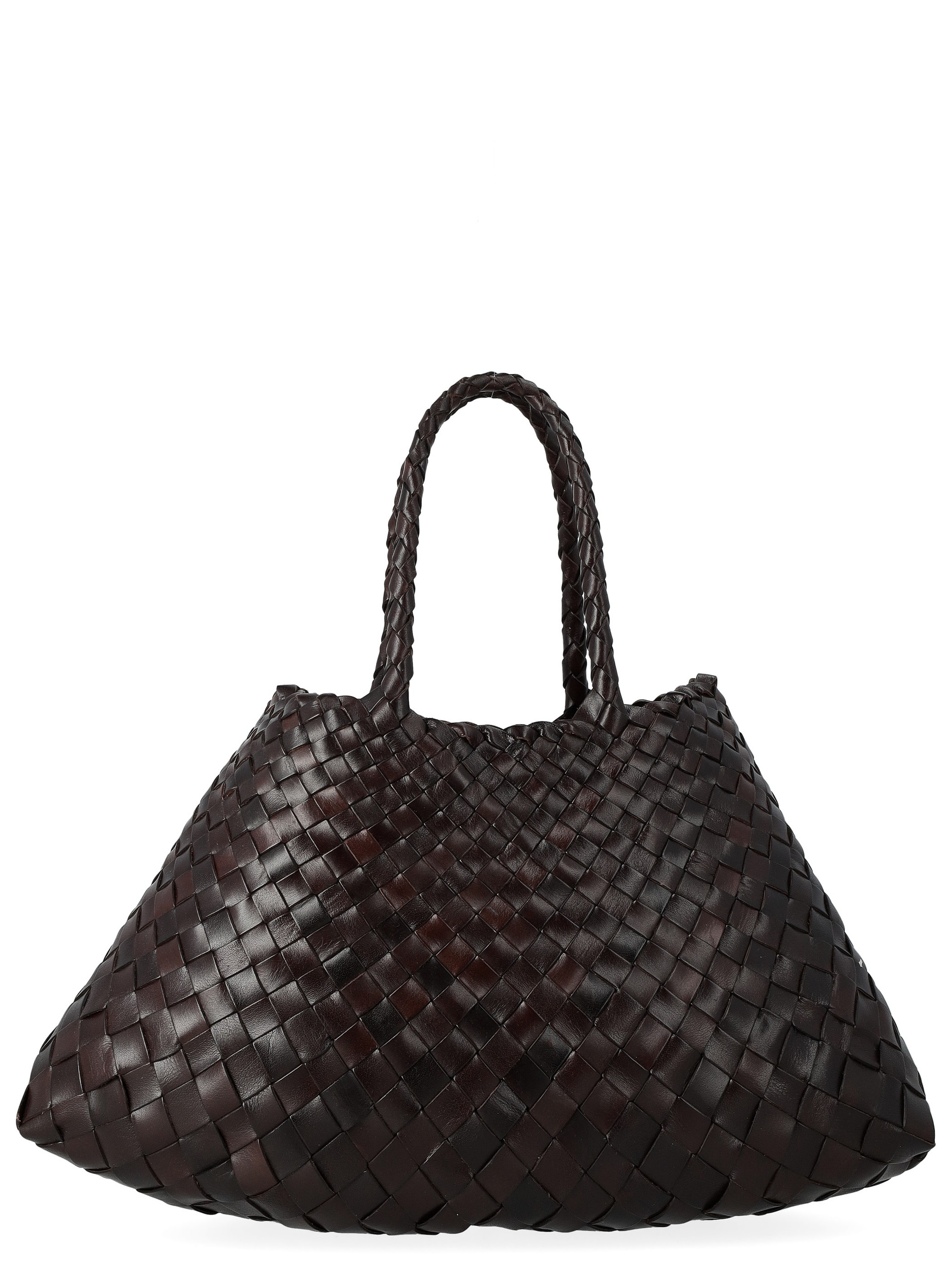 Borsa Dragon Diffusion Santa Croce Small in pelle marrone scuro