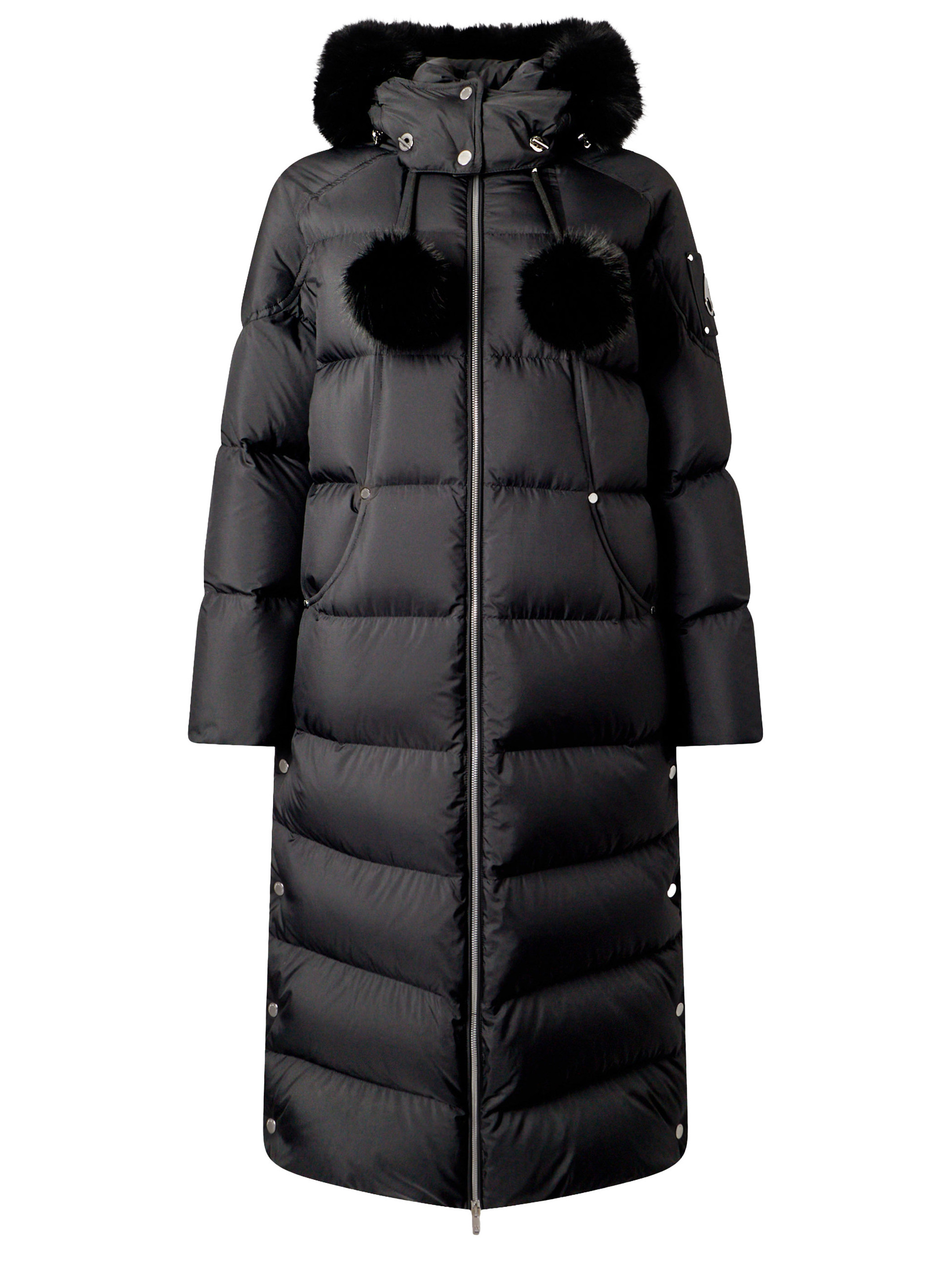 Piumino lungo Moose Knuckles Everest Long Down Puffer in nylon nero