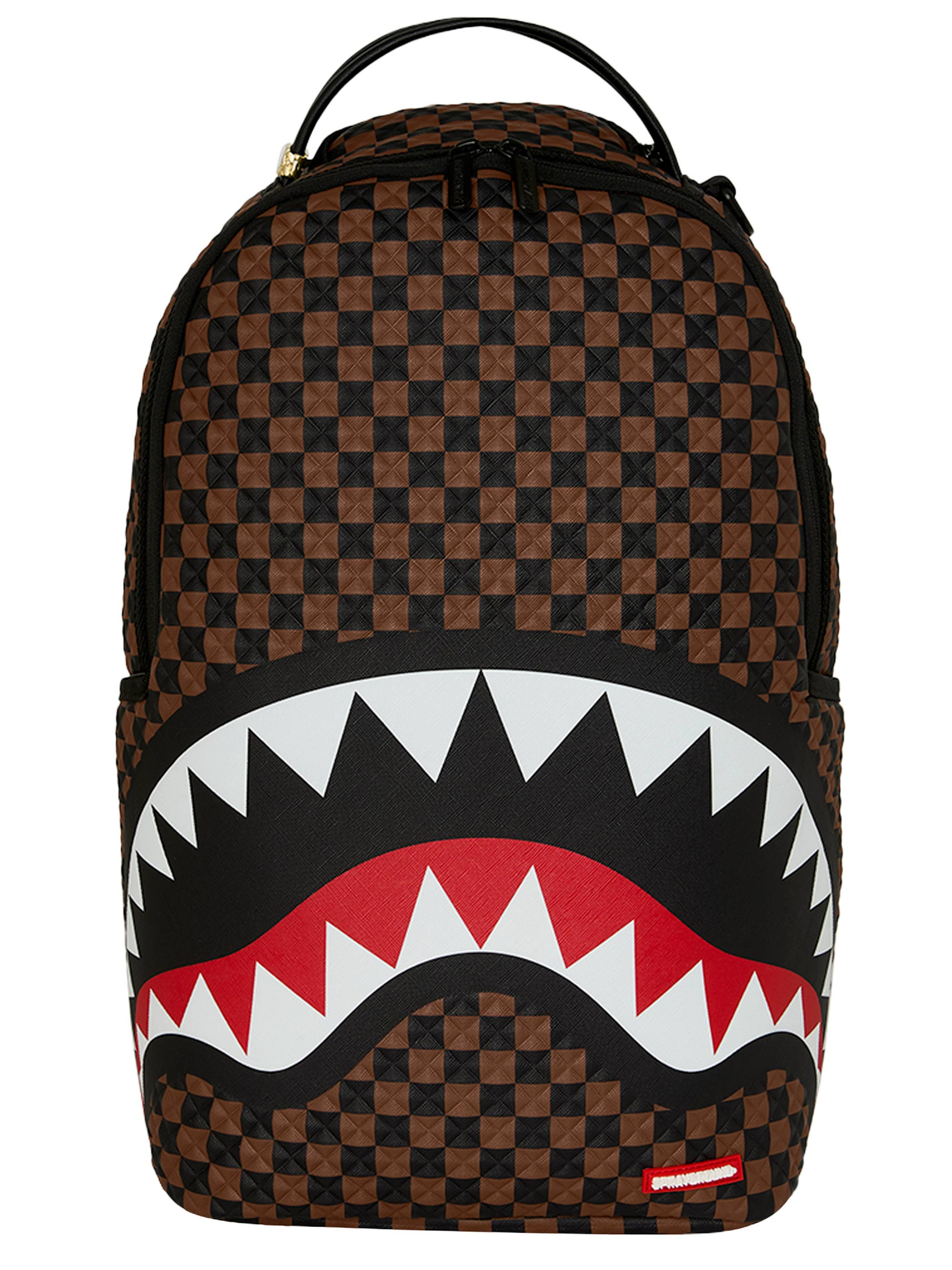 Zaino Sprayground Sharks In Paris Pyramid in pelle vegana marrone
