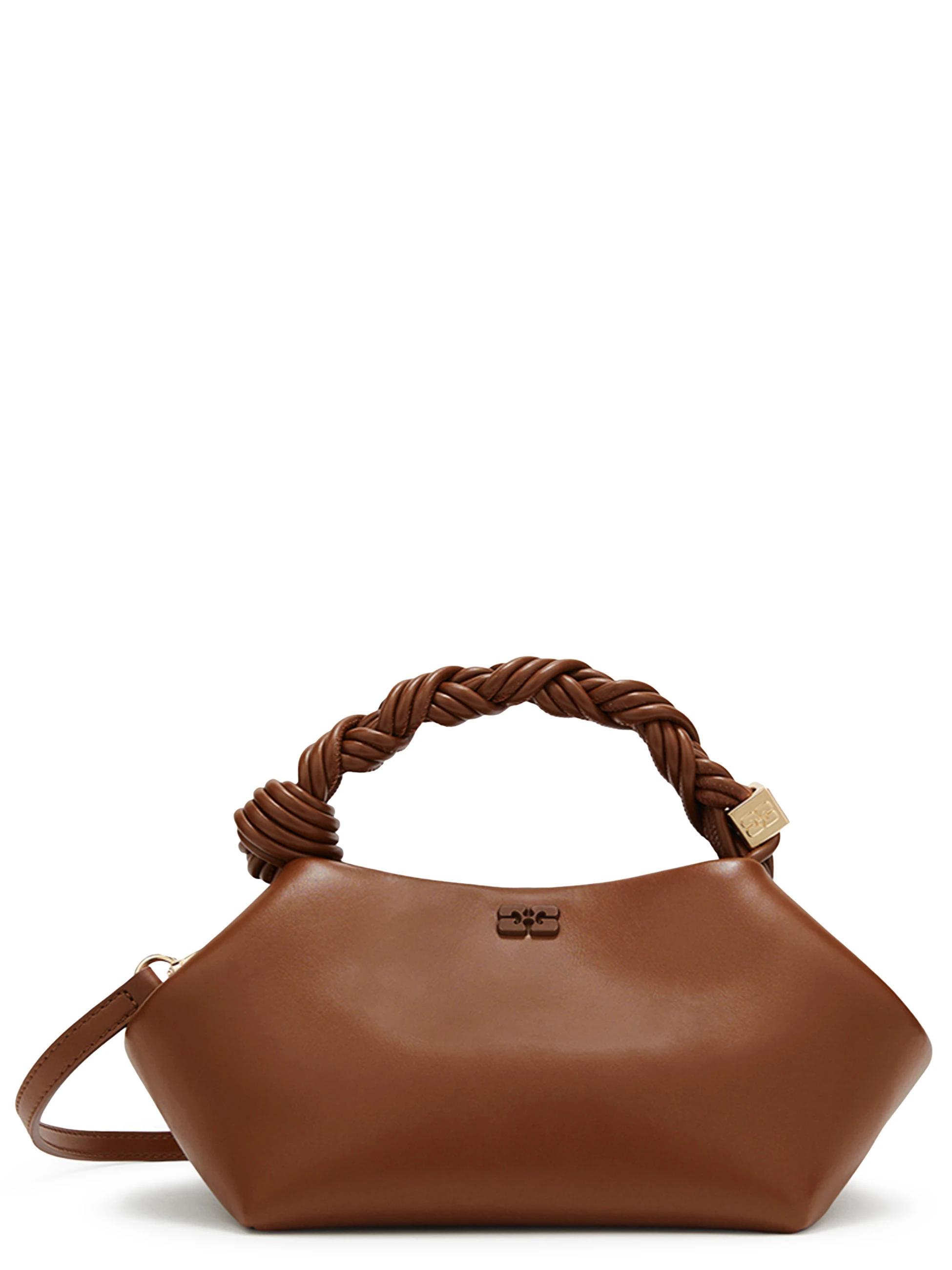Borsa Ganni Bou Bag Small in pelle vegana marrone