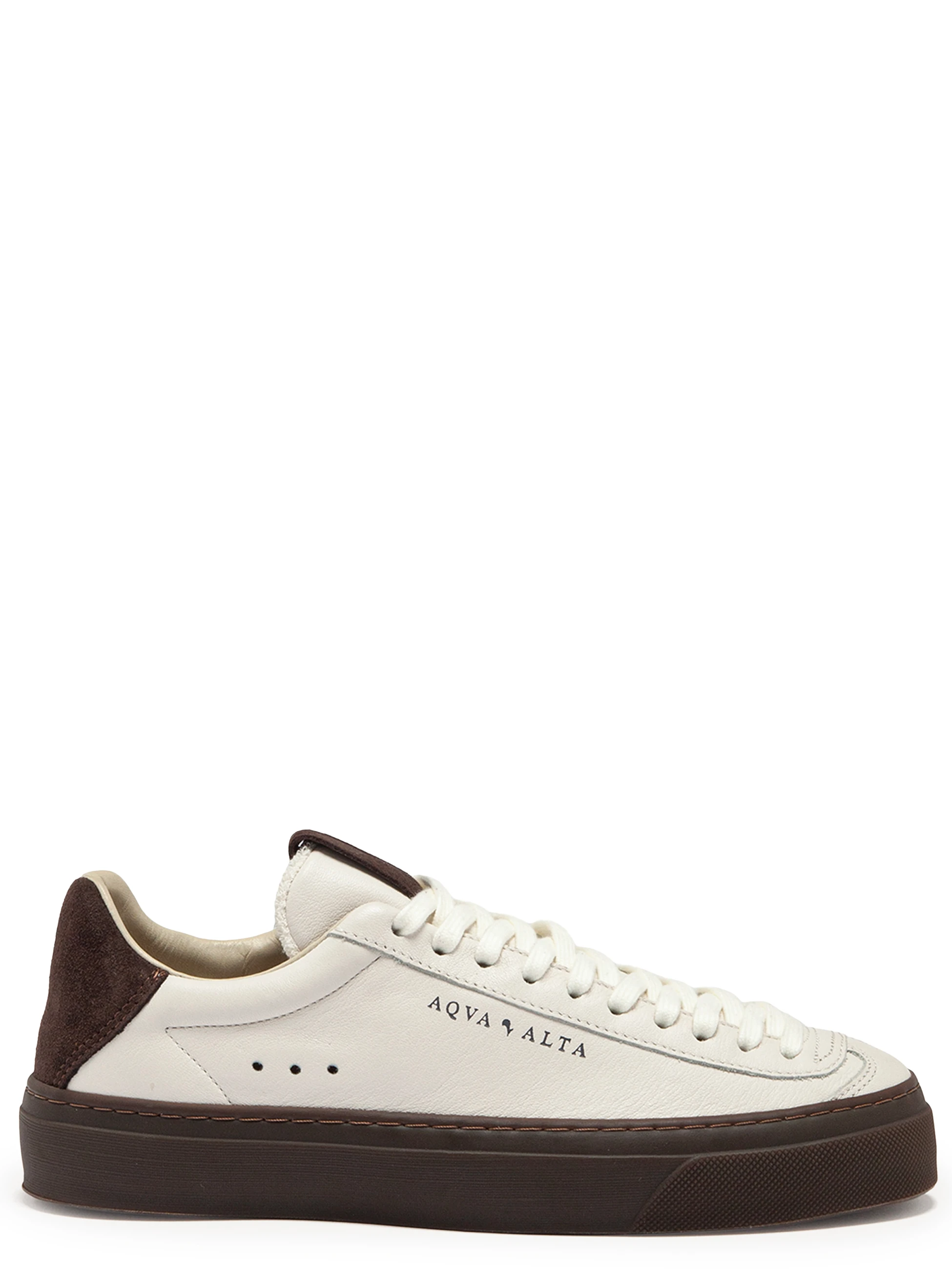 Sneaker Aqua Alta in pelle bianca e marrone