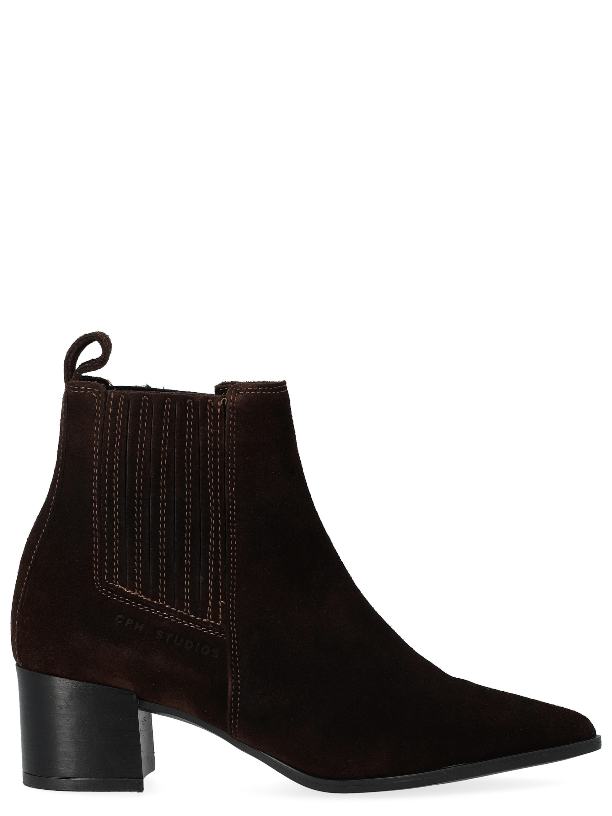 Stivaletti Copenhagen Studios con tacco in camoscio marrone
