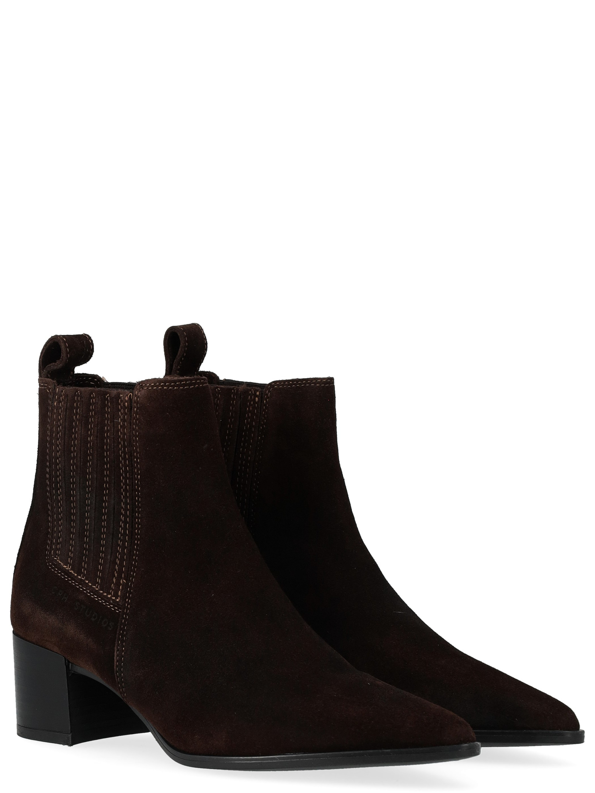 Copenhagen Studios Brown Suede Heeled Ankle Boots | H-Brands