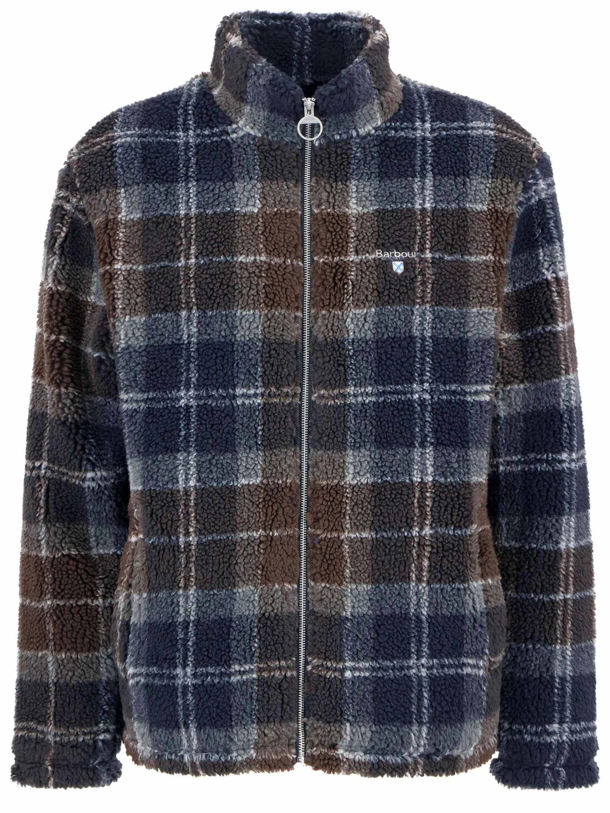Pile Barbour Sherpa in tessuto tecnico tartan blu
