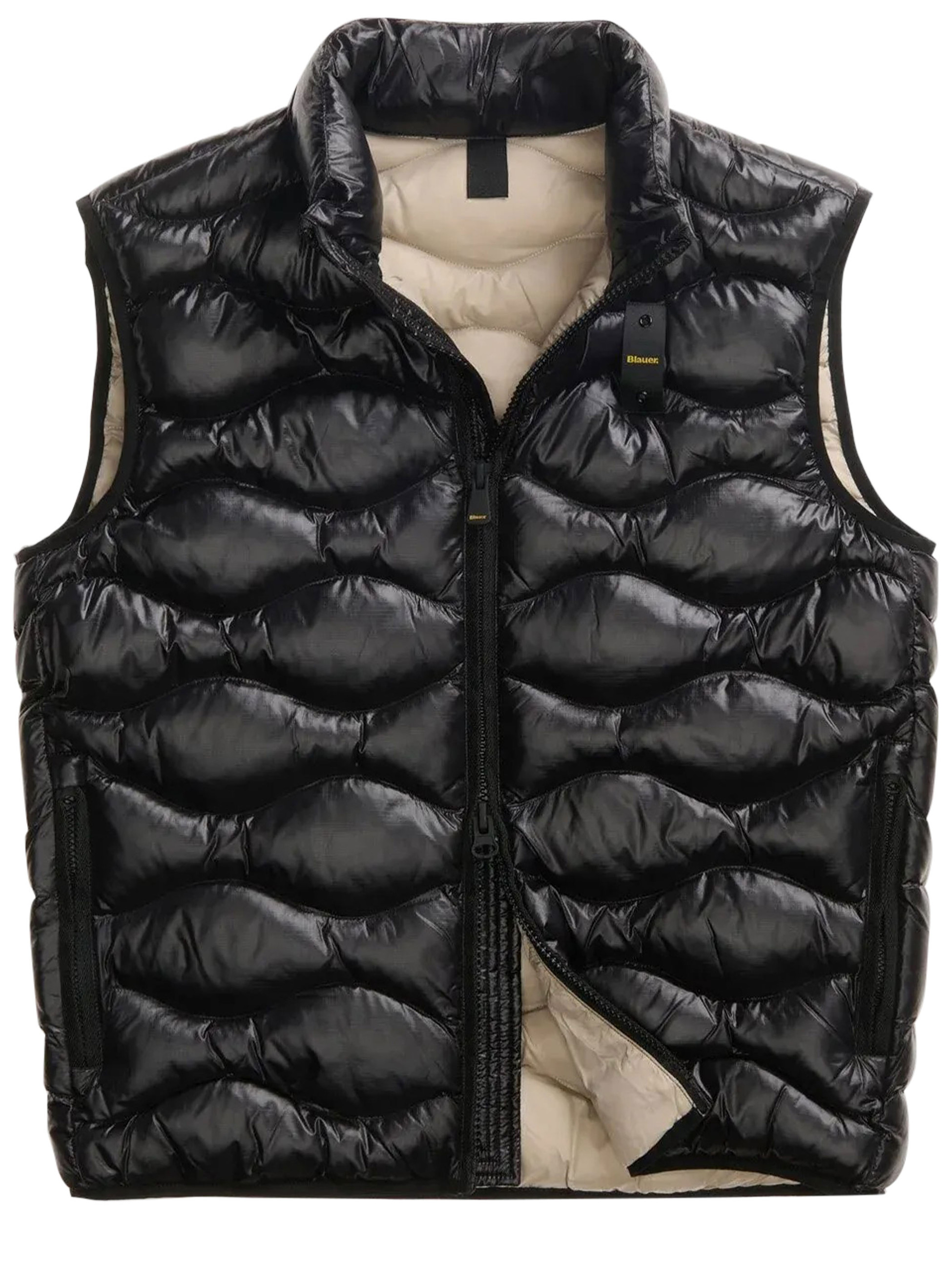 Gilet Blauer Danny uomo in nylon nero e beige