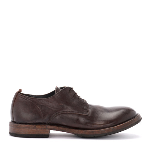 Lace up shoe dark brown leather 1