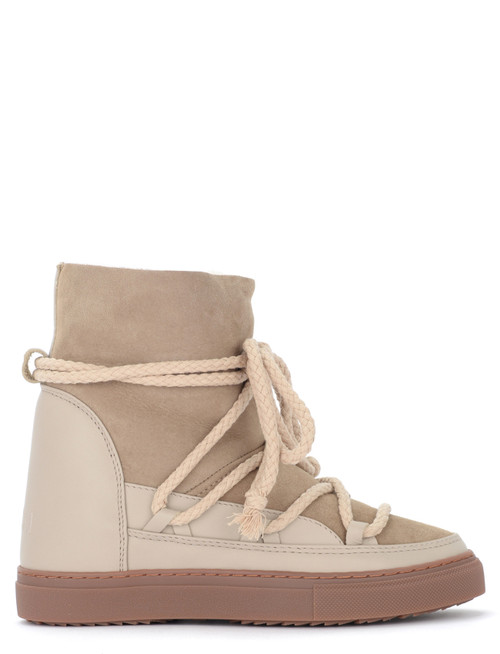 Inuikii Bottine Classic Wedge en cuir suédé beige