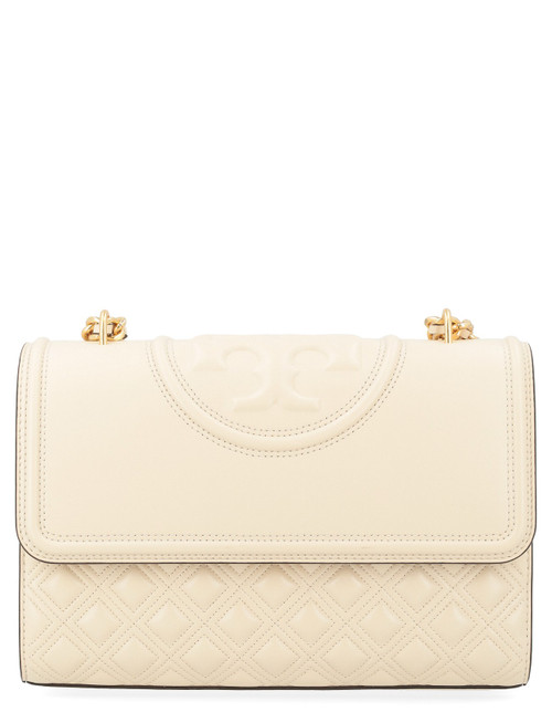 Borsa Tory Burch Fleming in pelle avorio