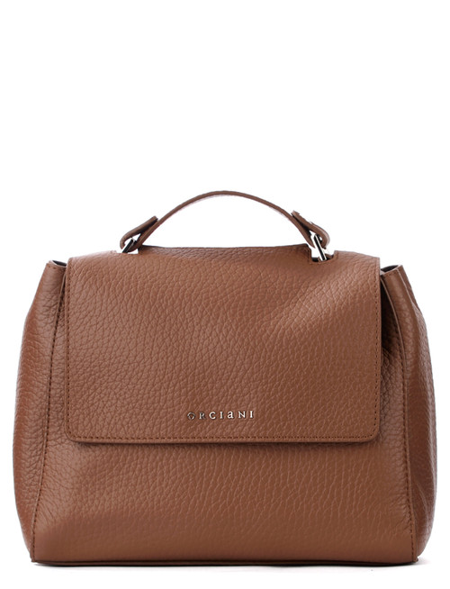 Bag Orciani Sveva Soft Small in carob-colored leather