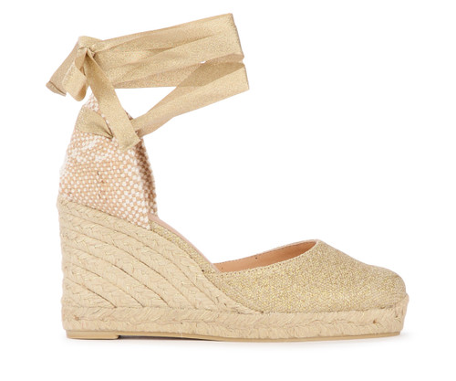 Espadrillas Castañer Carina in canvas dorato