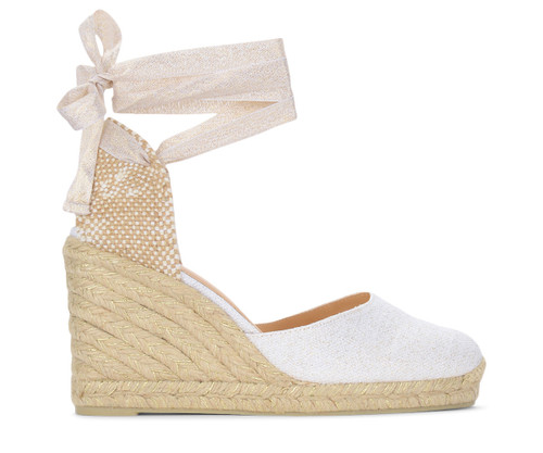 Espadrillas Castañer Carina bianca e oro