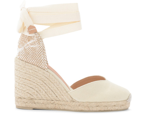 Espadrillas Castañer Chiara in canvas color avorio