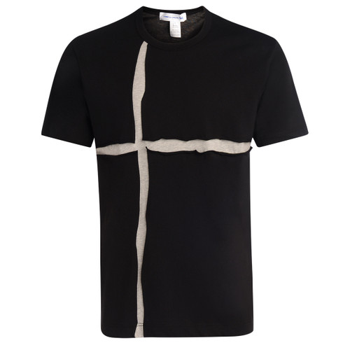 Herren-T-Shirt stricken schwarz/grau 1