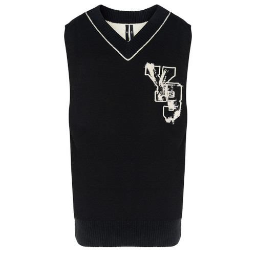 logo knit vest black/offwhite 1