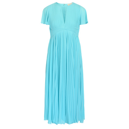 midi dress pleated turquoise 1