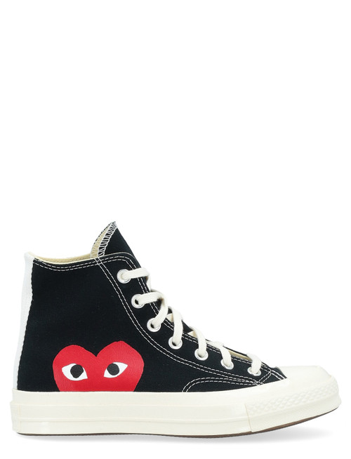 Sneaker Comme des Garçons Play  Converse x hoch in schwarzer Leinwand