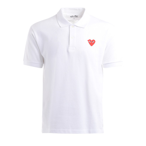rotes herz weißes polo shirt 1