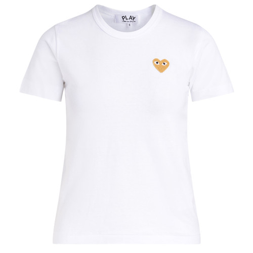 camiseta blanca corazón dorado 1