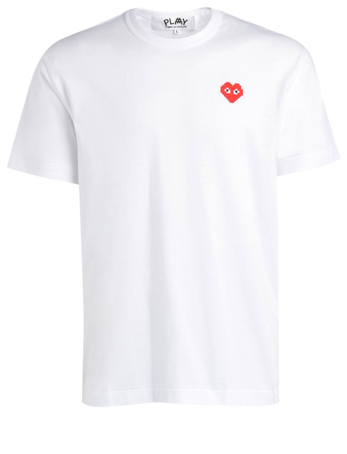 T-Shirt da uomo Comme Des Garçons Play x Invader bianca