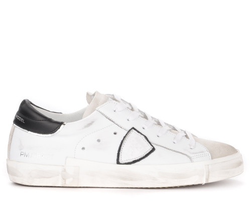 Baskets Philippe Model Paris X en cuir blanc avec spoiler noir