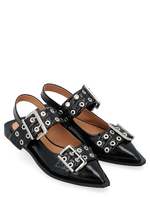 Ballerina Ganni Chunky Buckle in black naplack