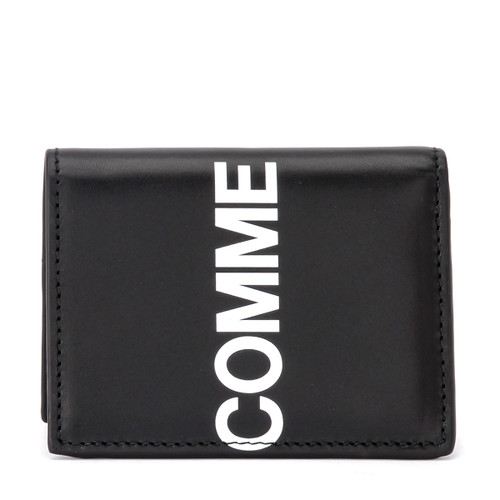 Portafogli Comme Des Garçons Wallet Huge Logo in pelle nera