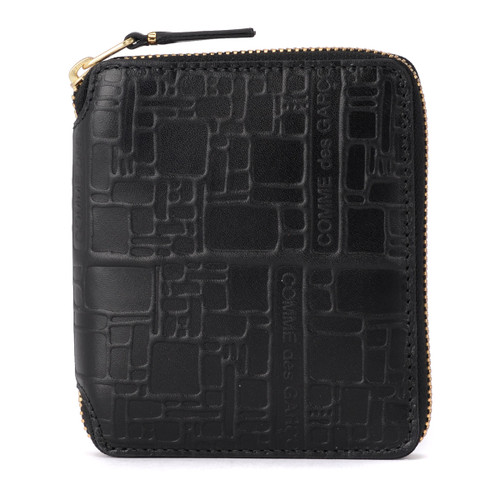 Cartera Comme Des Garçons Wallet cuero estampado negro