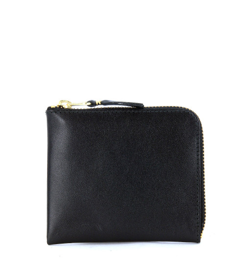 Comme Des Garçons Wallet Enveloppe rectangulaire en cuir noir