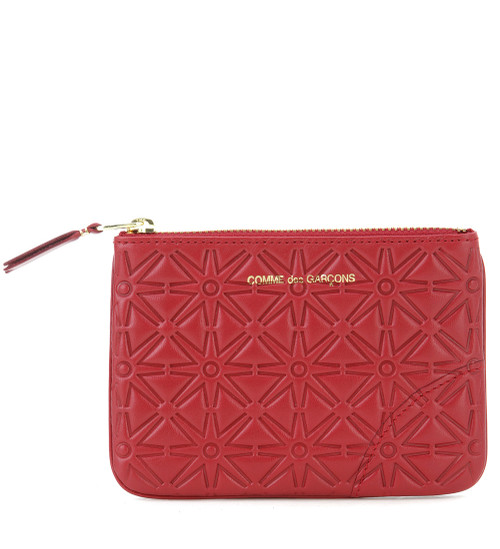 Clutch bag Comme des Garçons Wallet in red printed leather