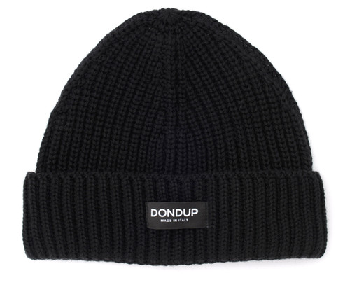 Cappellino Dondup in misto lana a coste nero