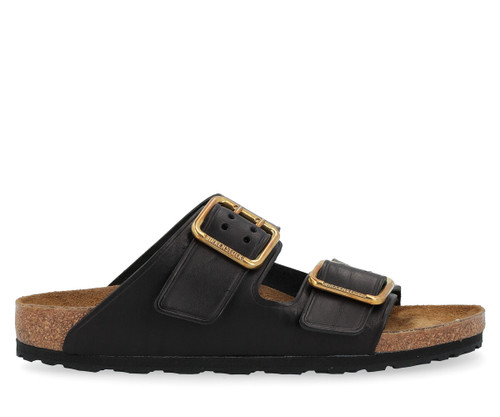 Sandale Birkenstock Arizona Bold Gap en cuir perforé noir