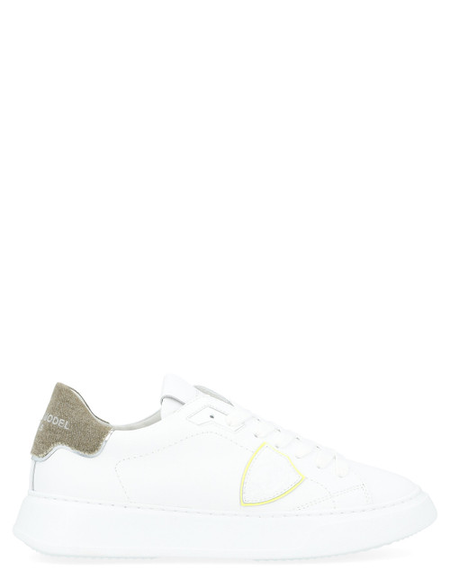 Sneaker Philippe Model Temple white and military green denim