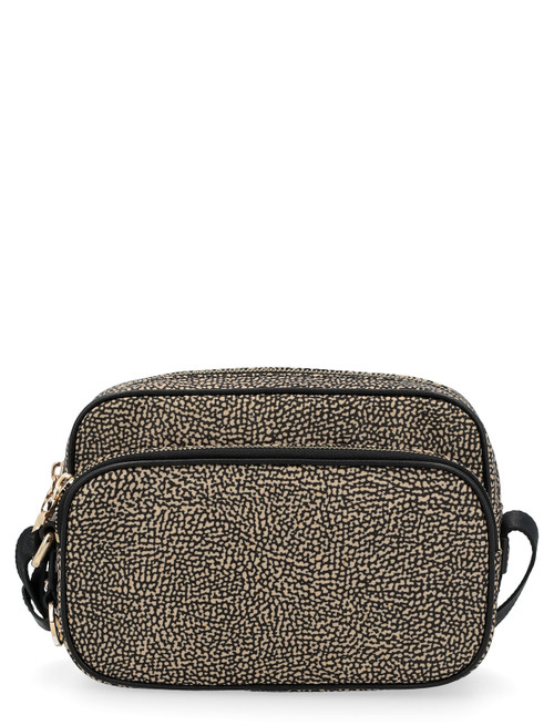 Borsa tracolla Borbonese Camera Case Small color naturale/black